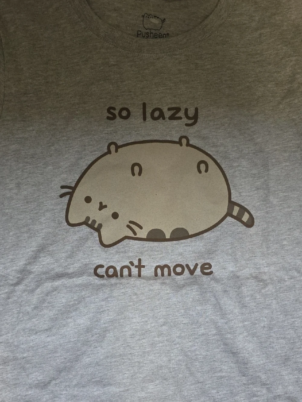 Pusheen Gray 'So Lazy Can't Move' Graphic Tee